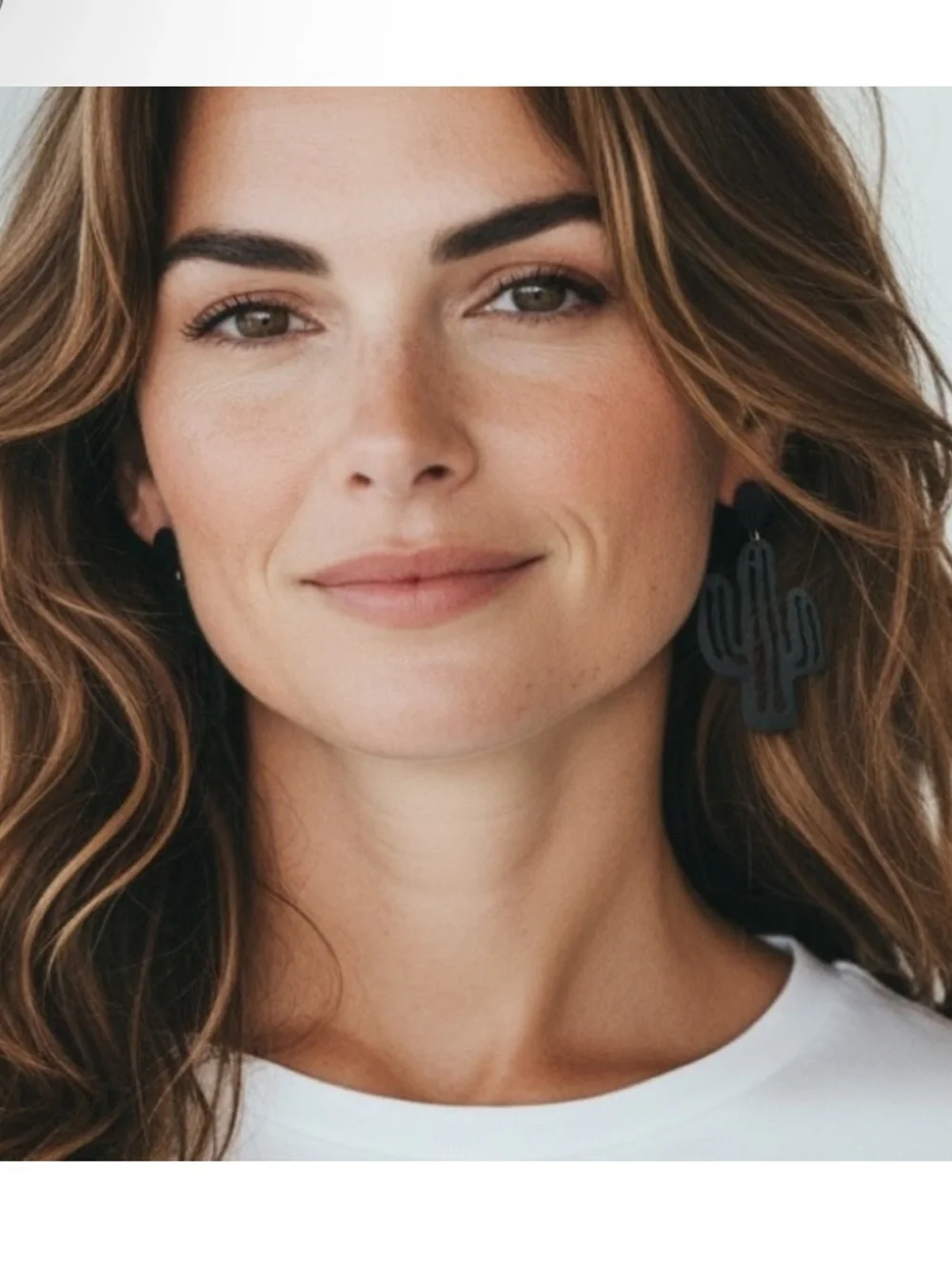 Cactus Dangle Earrings in Black